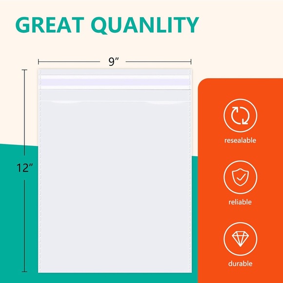 50ct  9X12 ASSORTED USED POLY SHIRT BAGS - Picture 4 of 8